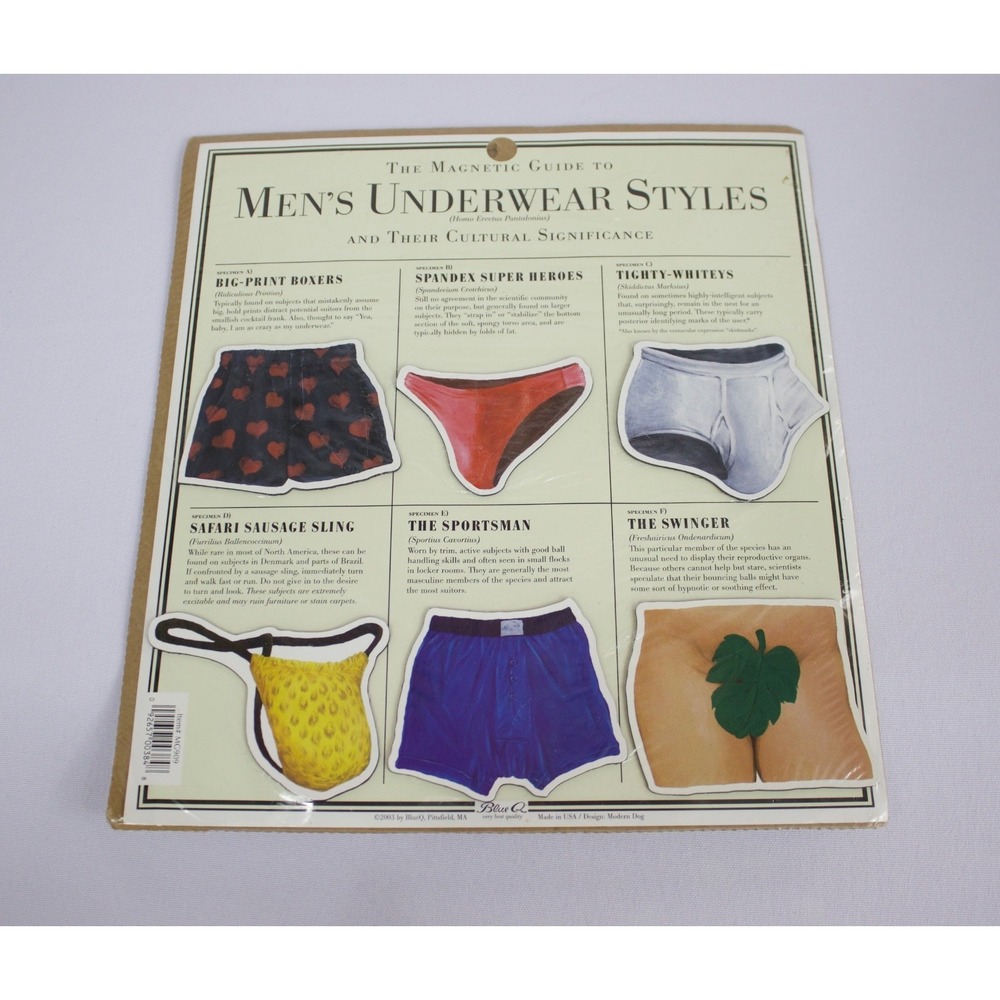 BlueQ Magnets Mens Underwear Styles Funny‎ Gag Gift